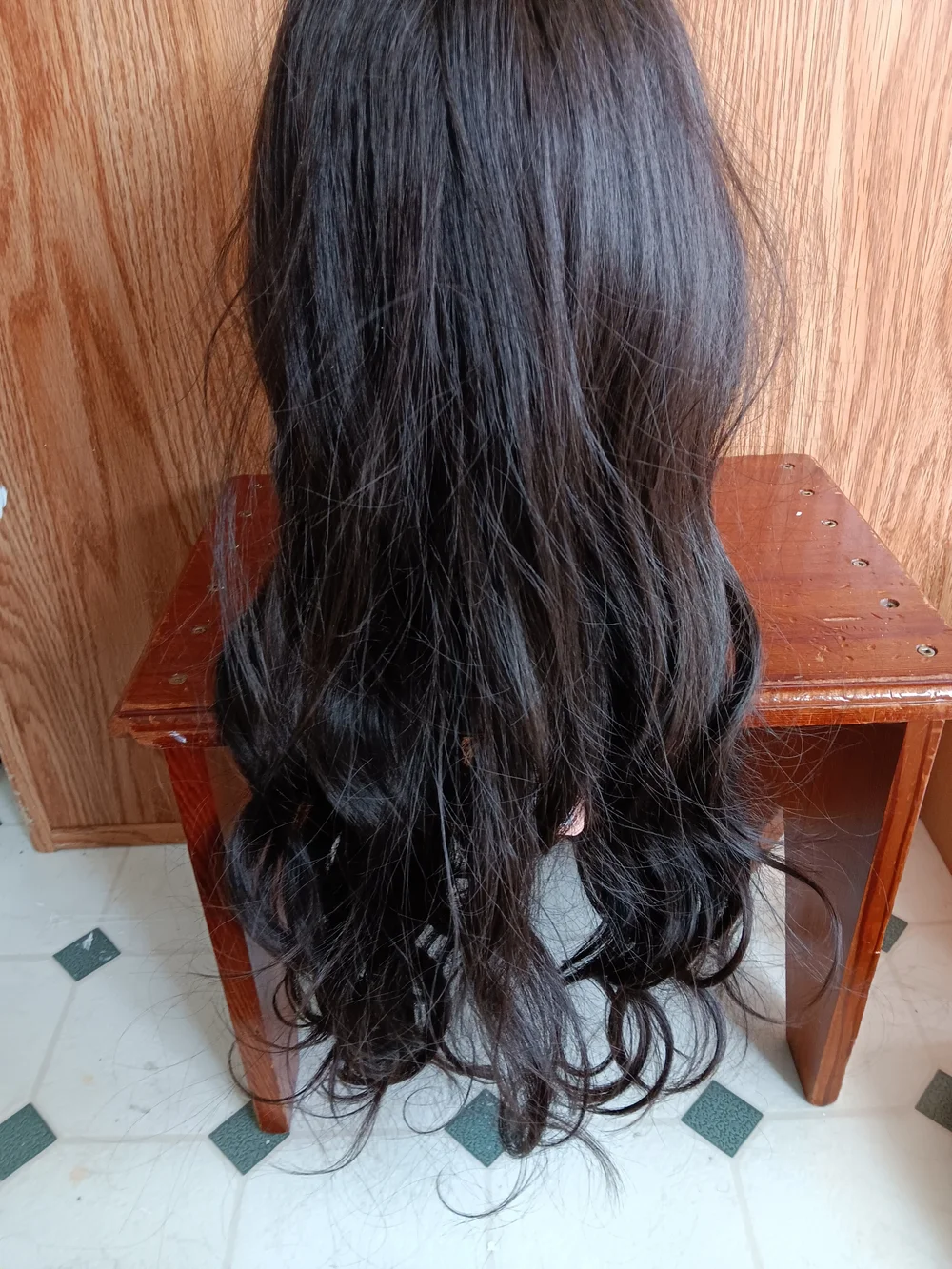 Natural Long Wavy Women's Wig - Dark Brown
